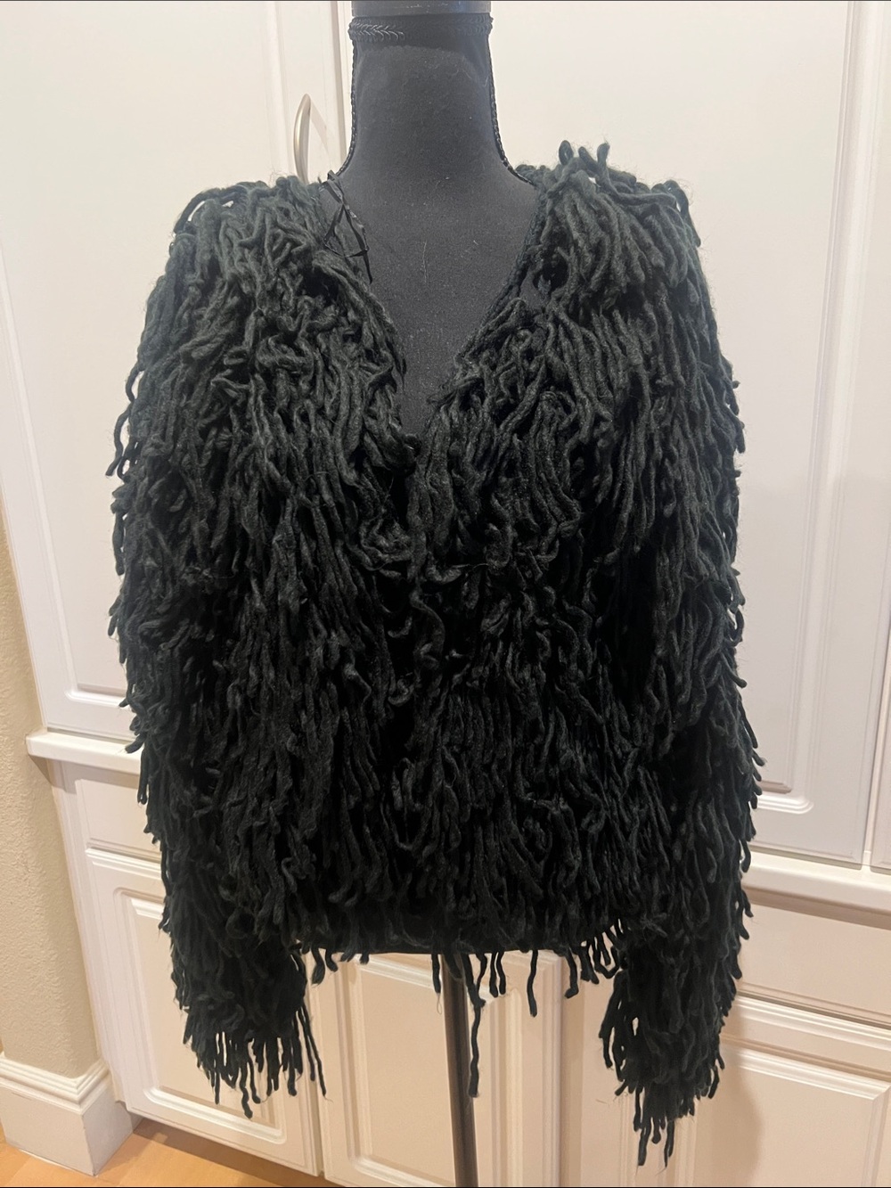 Nasty Gal Black Teddy Fringe Jacket